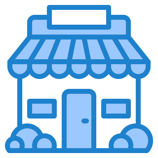Shop food business and finance store icon