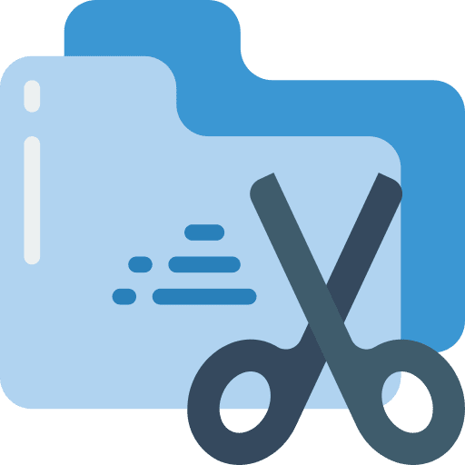Folder files and folders archive scissors icon