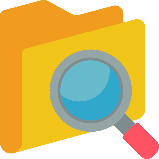 Folder magnifying glass search folder icon