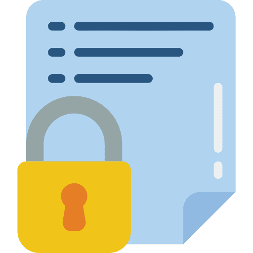 Locked files and folders text file icon