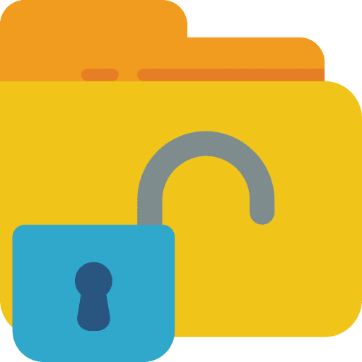 Unlock storage file storage office material icon