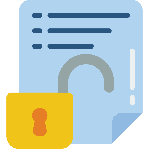 Unlocked file files and folders text lines icon