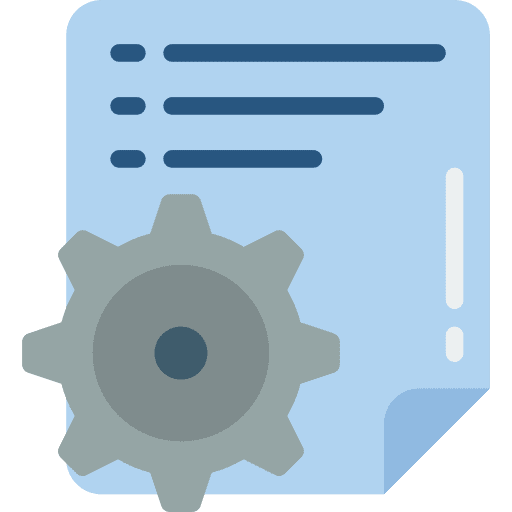 Gear files and folders back office disclosure icon