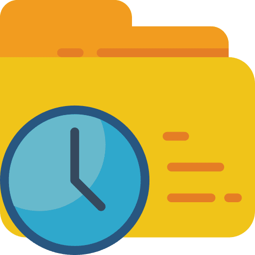 Time deadline files and folders interface icon