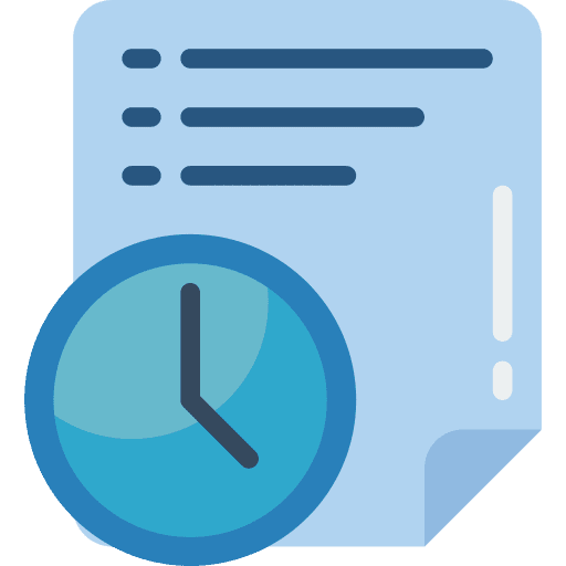 Time text files and folders document icon