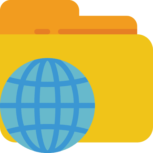 Web globe grid internet files and folders icon