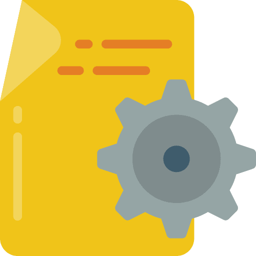 File gears document onboarding icon