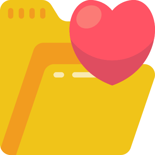 Heart files and folders interface file storage icon