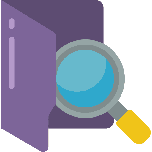Folder magnifying glass interface looking icon
