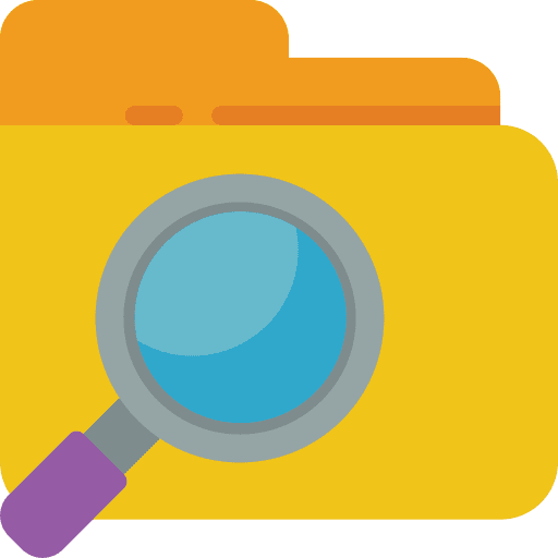 Magnifying glass data storage interface files and folders icon