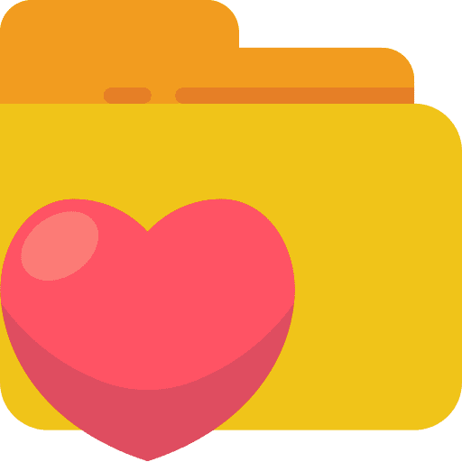 Heart files and folders heart folder icon