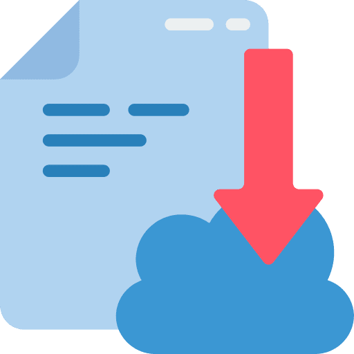 Download data files and folders cloud icon