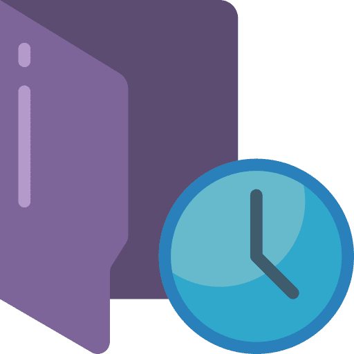 Folder data storage time and date interface icon