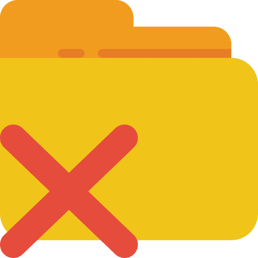 Folder files and folders cross erase icon