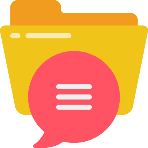 Folder files and folders speech bubble multimedia icon