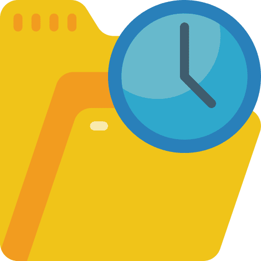 Folder pending clock data storage icon