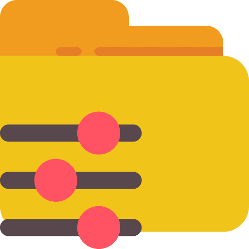 Folder settings configuration sliders icon