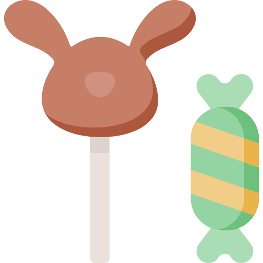 Chocolate candy easter rabbit icon