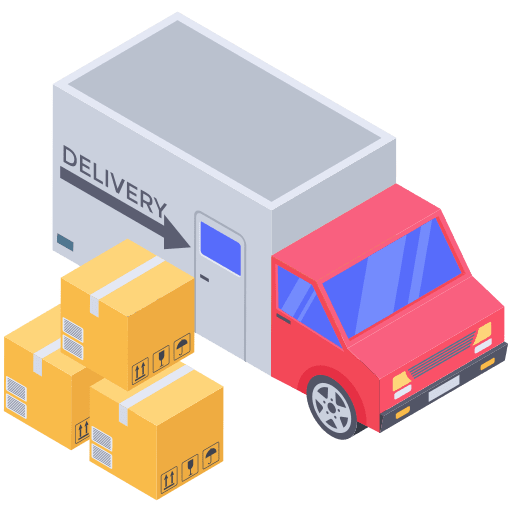 Cargo truck package transport logistic icon