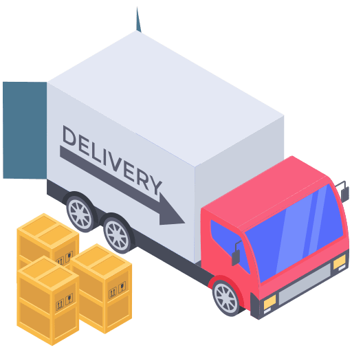Cargo truck transportation box logistics delivery icon