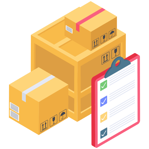 Checklist logistics package delivery icon