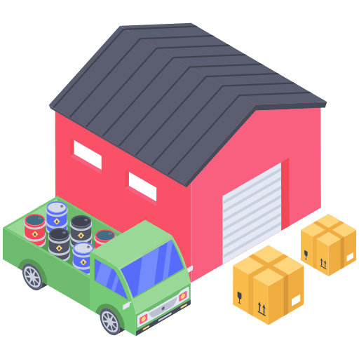 Storage stacks factory warehouse shipping and delivery icon