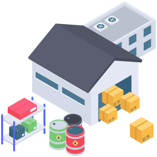 Warehouse box logistic distribution icon