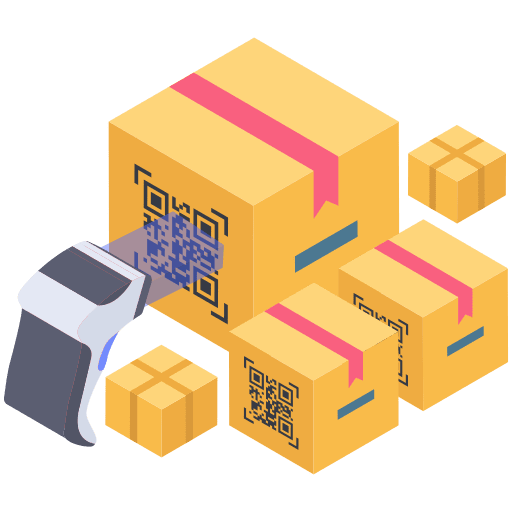 Barcode product parcel shipping and delivery icon