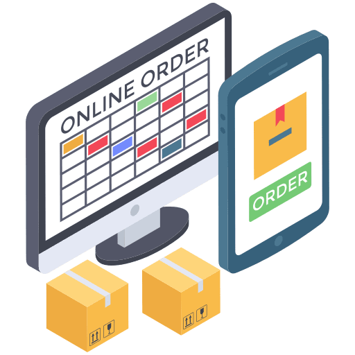 Online order shipping and delivery online order shipment icon