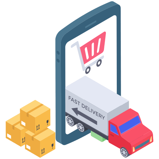 Online shop distribution logistics product icon