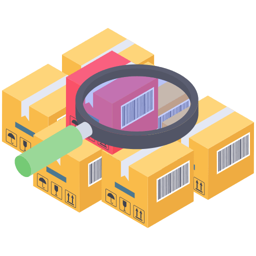 Order tracking product shipping and delivery barcode icon