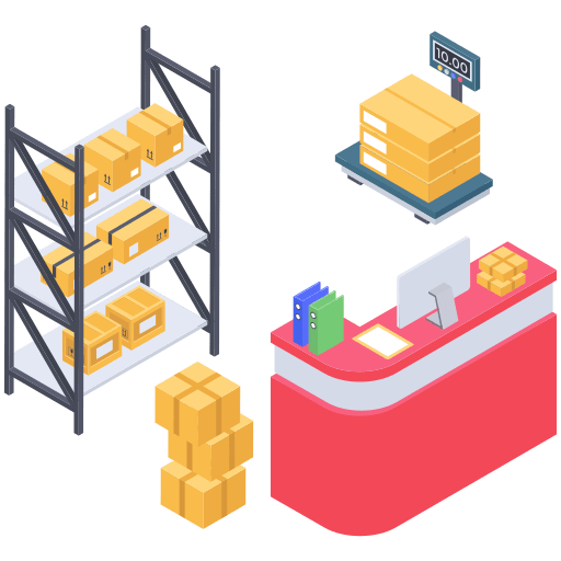 Warehouse bulk warehouses shipping and delivery icon