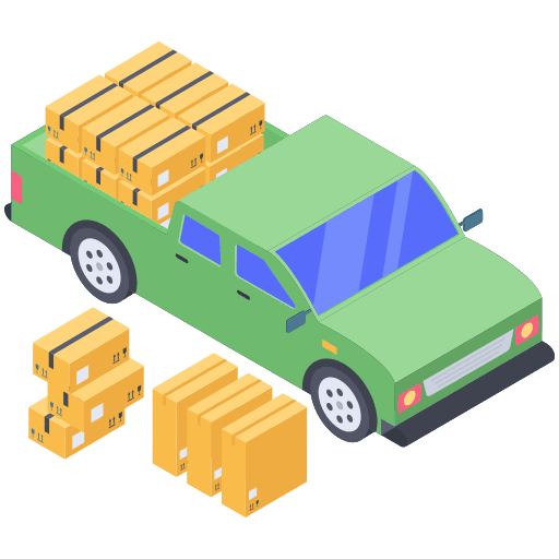Cargo truck box car distribution icon