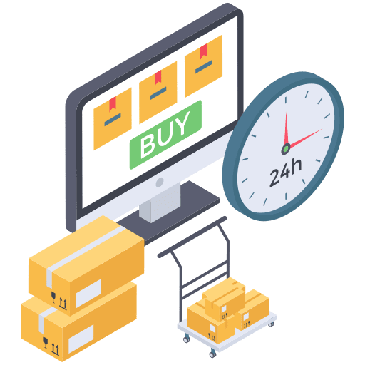 Delivery time online store online shop clock icon