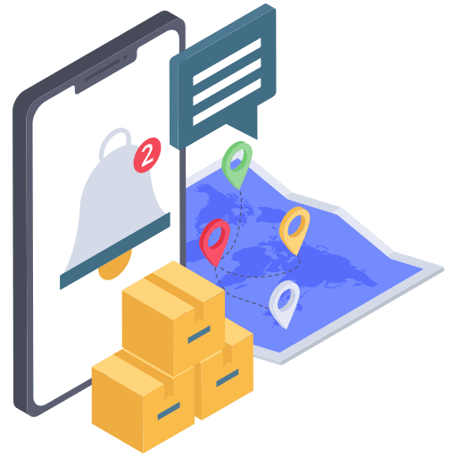 Ecommerce mobile phone communications delivery icon