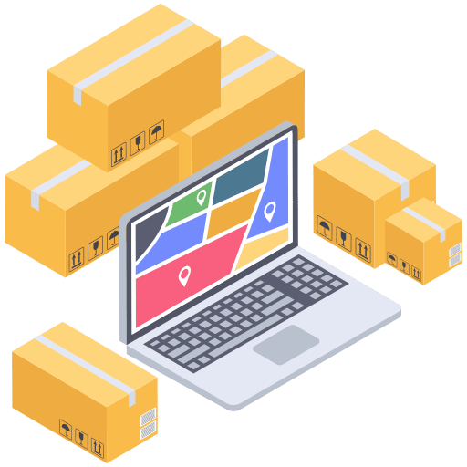 Ecommerce shipping and delivery shipping logistics icon