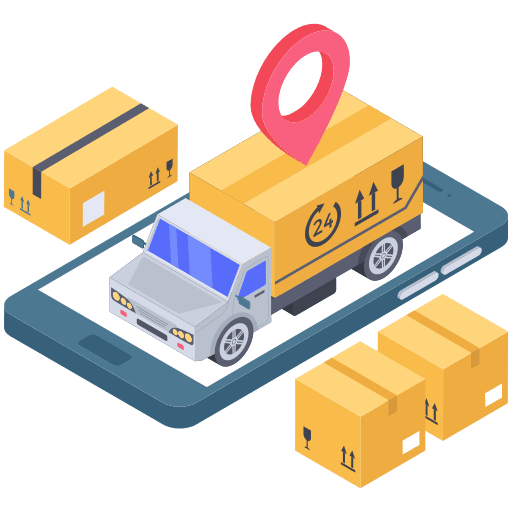 Location delivery truck location gps icon