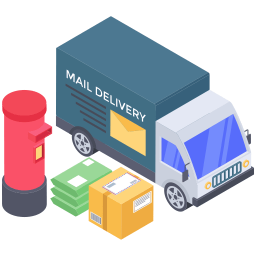 Postal delivery shipping and delivery letterbox parcel icon
