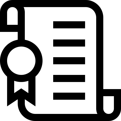 Certification degree certificate interface icon