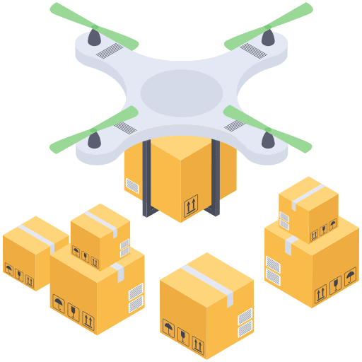 Drone delivery camera robot drone delivery icon