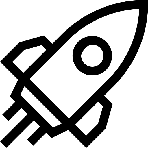 Rocket launch idea transportation icon