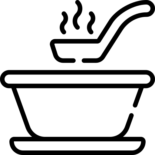 Hot soup catering dinner buffet icon