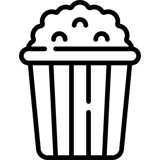 Popcorn entertainment fast food salty icon