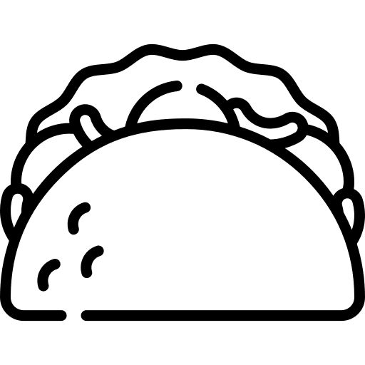 Taco food and restaurant taco mexican icon