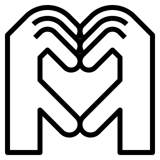 Romance valentines heart hands icon