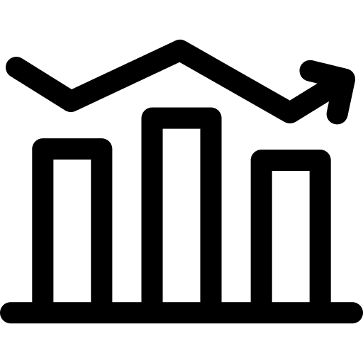 Sales statistics business and finance chart icon