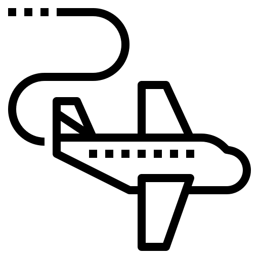 Travel fly destination tour icon