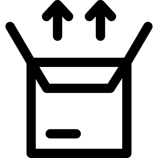 Unboxing arrow up package unboxing icon