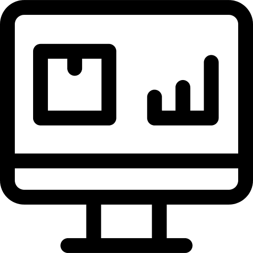 Computer browser online shopping box icon