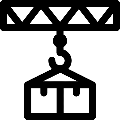 Crane container shipping hook icon